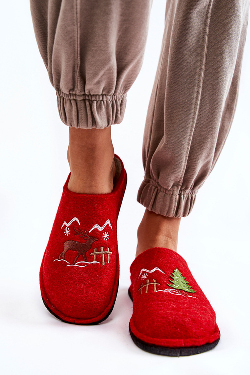 Domowe Papcie Big Star KK276017 Czerwono-Beżowe