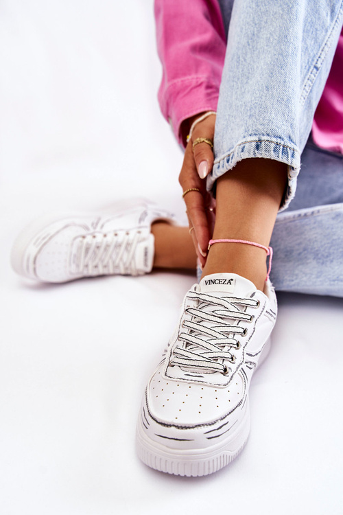 Damskie Niskie Buty Sportowe Białe Solveig