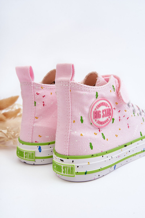 Dziecięce Wzorzyste Trampki Big Star LL374051 Różowe