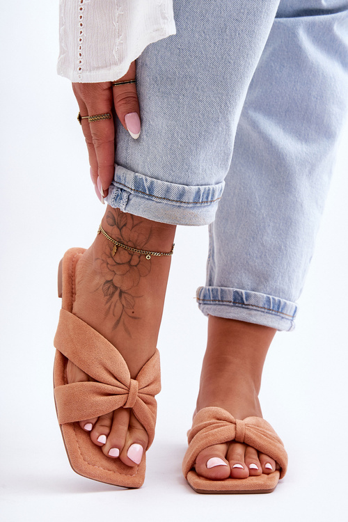 Damskie Welurowe Klapki Pomarańczowe Vanilla Sky