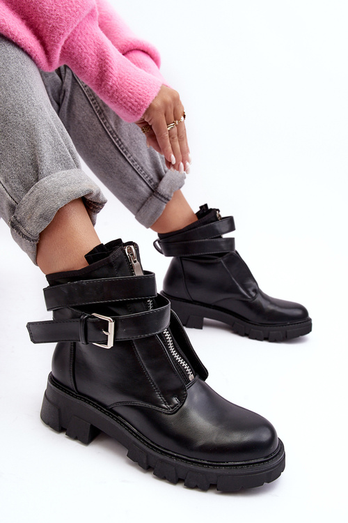 Ocieplane Botki Workery Czarne Not Realy