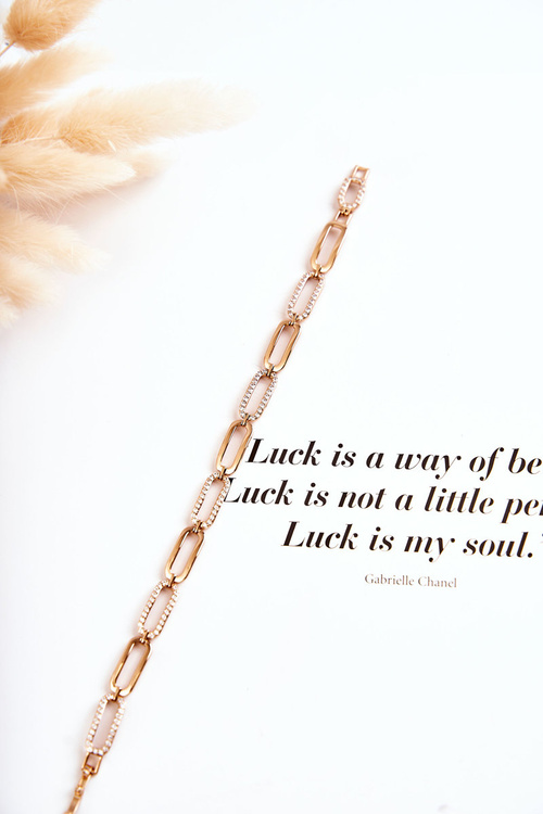 Damska Elegancka Bransoletka Z Cyrkoniami Złota