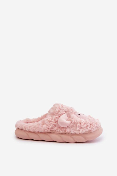 Futrzane Kapcie Damskie Z Motywem Owcy Różowe Phaeia