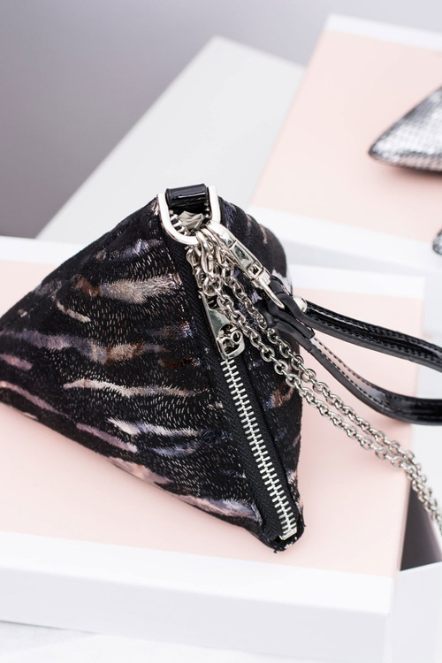 Damska Torebka Piramidka Szaro Czarna Nobo