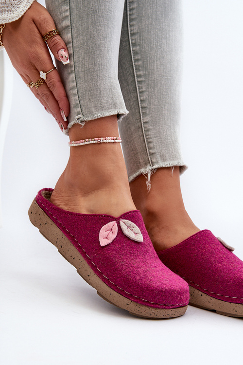 Kapcie Damskie Filcowe Inblu ED000013 Fuksja