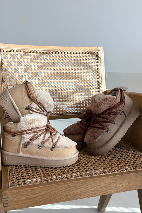 Śniegowce Dziecięce Młodzieżowe Z Futerkiem D.Franklin DFSH370011 Brązowe