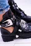 Lu Boo Czarne Botki Z Wycięciami Rock Girl