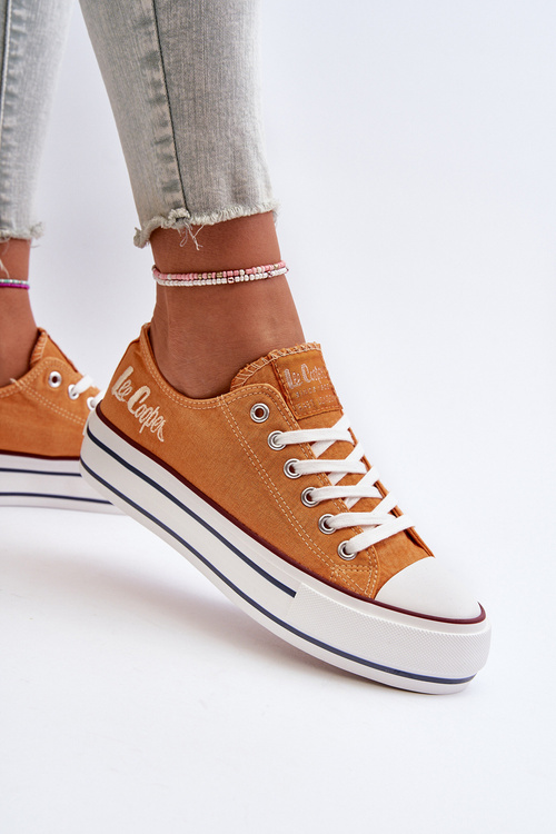 Trampki Damskie Na Grubej Podeszwie Lee Cooper LCW-24-31-2216 Pomarańczowe