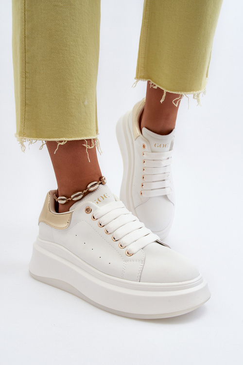Skórzane Sneakersy Damskie GOE NN2N4031 Białe