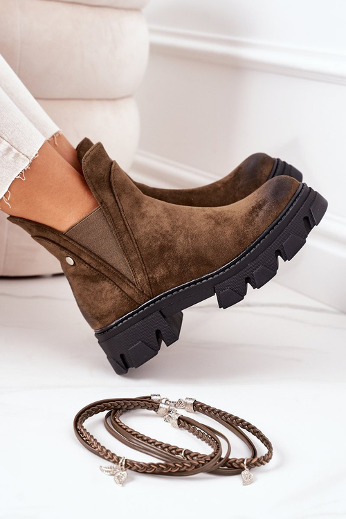 Ocieplane Botki Sztyblety Ciemnozielone Good Idea