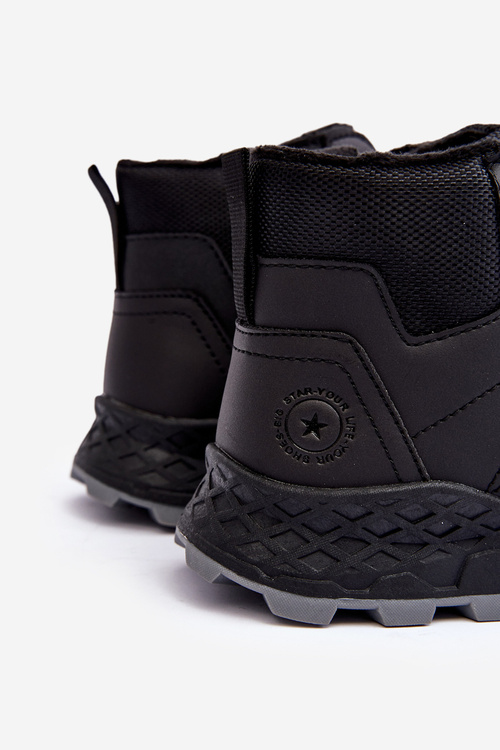 Buty Trekkingowe Trapery Ocieplane Dziecięce Czarne Big Star MM374203