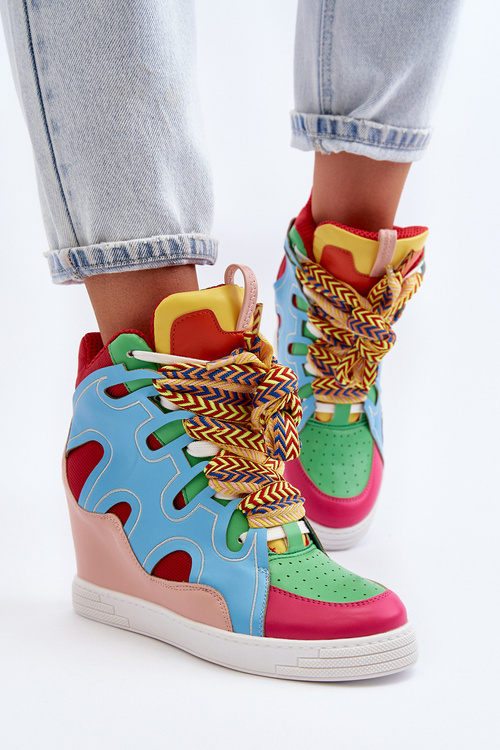 Damskie Sneakersy Na Koturnie Multikolor Leoppa