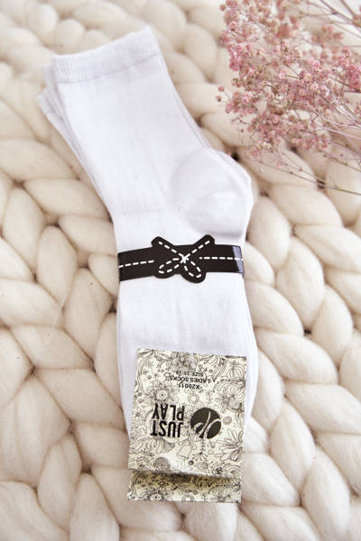 Damskie Klasyczne Skarpety Gładkie 5-Pak Białe