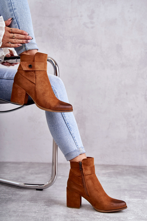 Damskie Zamszowe Botki La.Fi 260041C-SU Camel