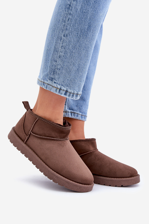 Niskie Śniegowce Z Eko Zamszu Brązowe Nelsanna