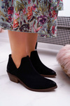 Botki Damskie Czarne Wiosenne Skórzane Anabella