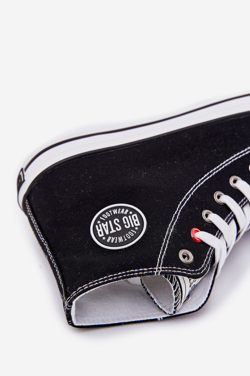 Materiałowe Trampki Męskie Big Star NN174304 HI-POLY SYSTEM Czarne