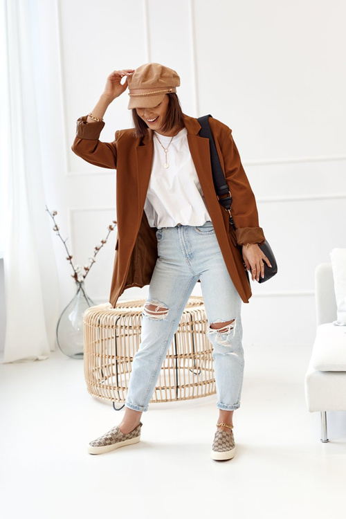 Damskie Logowane Tenisówki Slip-On Khaki Challenge