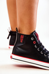 Wysokie Skórzane Trampki Big Star JJ274131 Czarne