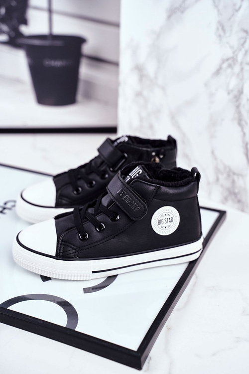 Dziecięce Ocieplane Trampki Big Star GG374035 Czarne