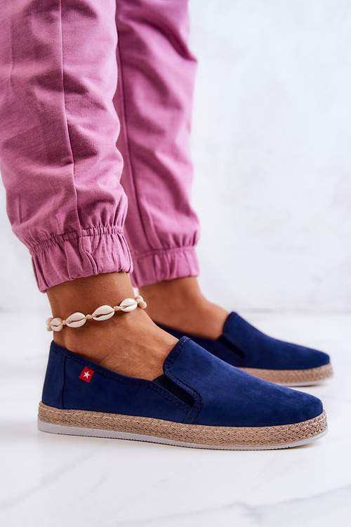 Damskie Espadryle Wsuwane Big Star JJ276003 Granatowe