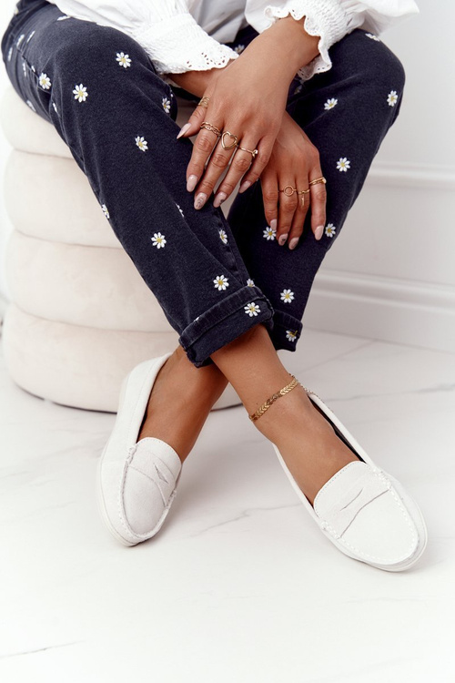 Damskie Zamszowe Mokasyny Big Star HH274665 Ecru