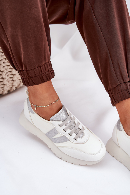 Buty Sportowe Damskie Na Platformie Vinceza 58510 Białe