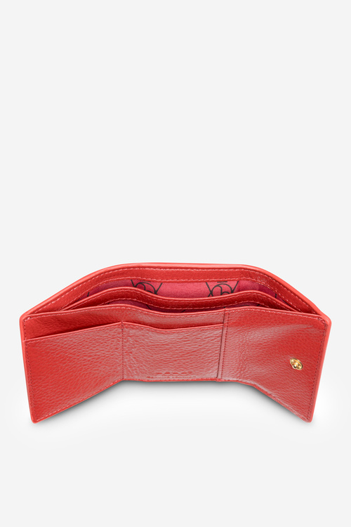 Damski Mały Portfel Ze Skóry Naturalnej Zwierzęcy Wzór Nobo NPUR-LR0111-C005 Czerwony