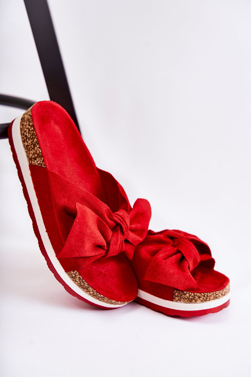 Klapki Na Platformie Czerwone So Comfy