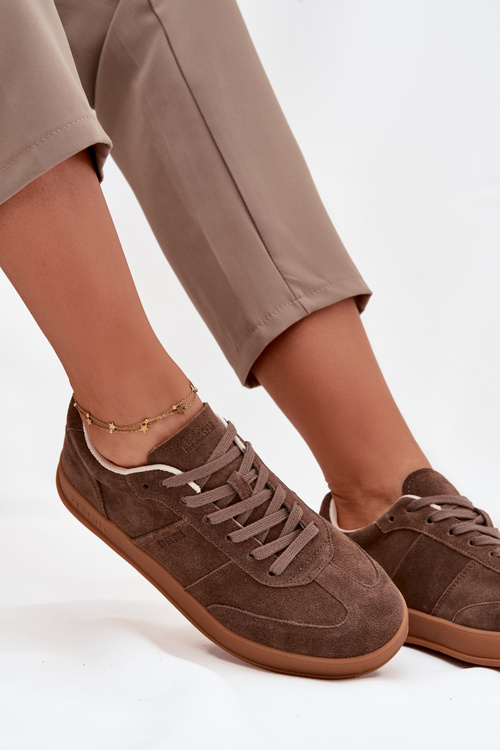 Zamszowe Sneakersy Damskie Big Star SS274676 HI-POLY SYSTEM Brązowe