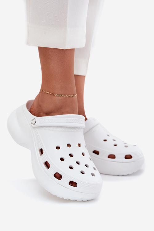 Piankowe Klapki Damskie Na Masywnej Podeszwie Big Star RR274A119 Białe