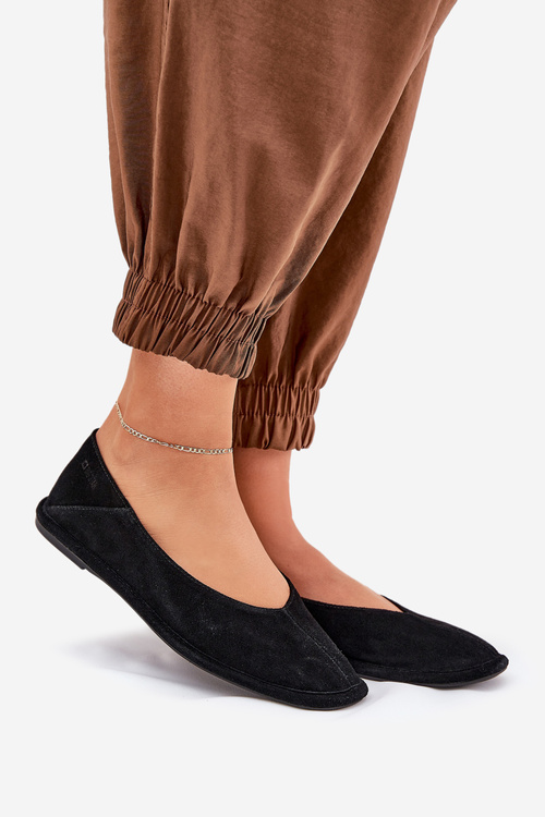 Zamszowe Baleriny Damskie Big Star RR274080 Czarne