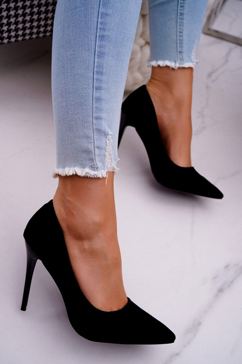 Szpilki Damskie Zamszowe Czarne Betty