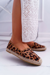 Espadryle Damskie Wsuwane Zamszowe Leopard Jungle