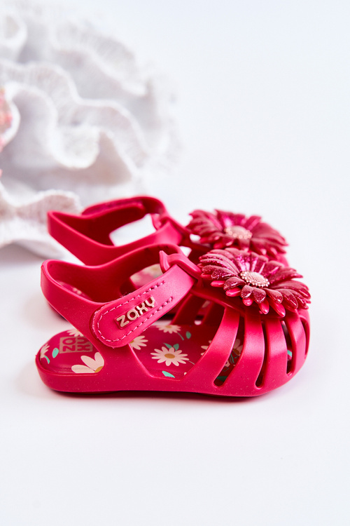 Dziecięce Sandałki Na Rzep Pachnące ZAXY JJ385030 Ciemnoróżowe