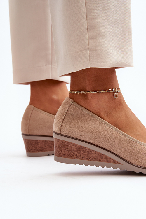 Damskie Półbuty Na Koturnie Beżowe Belli