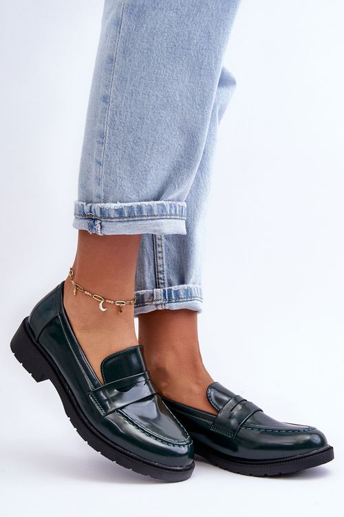 Klasyczne Damskie Mokasyny Zielone Faradays