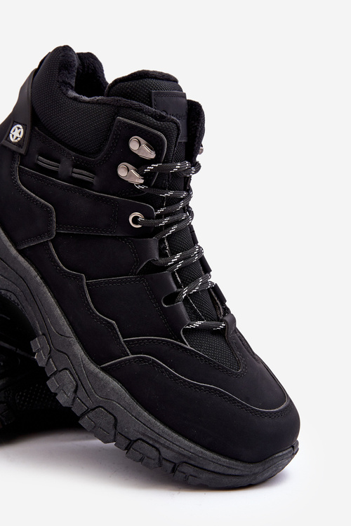 Buty Trekkingowe Trapery Męskie Ocieplane Czarne Thalinna
