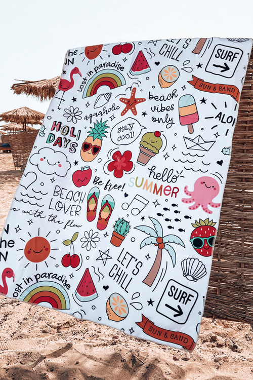 Plecak Torba Ręcznik 3w1 Kolorowy Print Biały