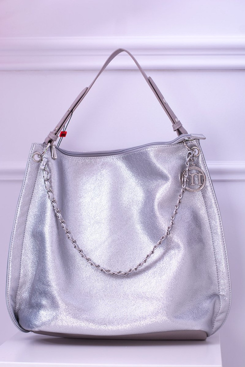 Monnari Srebrna Torba Worek Shopper BAGA750