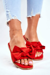 Klapki Damskie Z Kokardkami Czerwone Malaysia