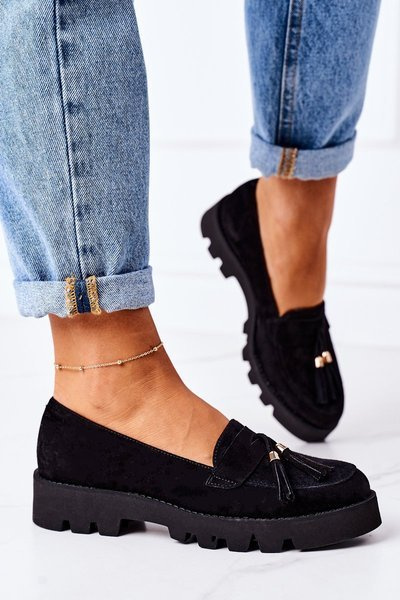 Zamszowe Mokasyny Lewski Shoes 3053 Czarne