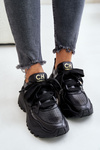 Damskie Skórzane Sneakersy Czarne CheBello 4583 