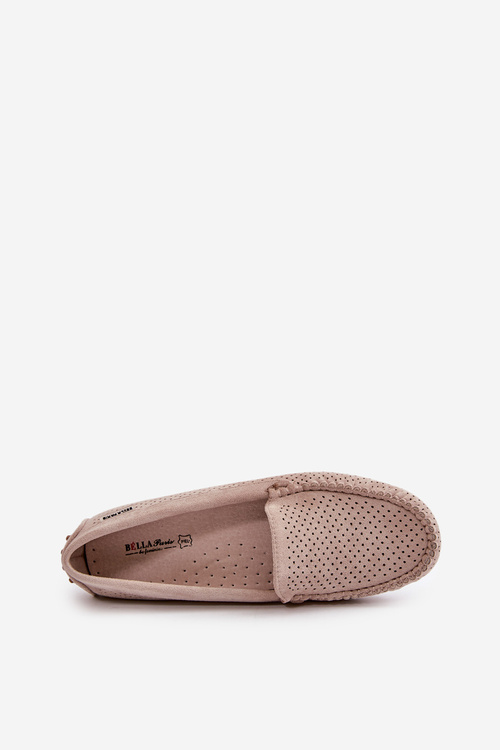 Damskie Ażurowe Mokasyny Jasnobeżowe Rasirna