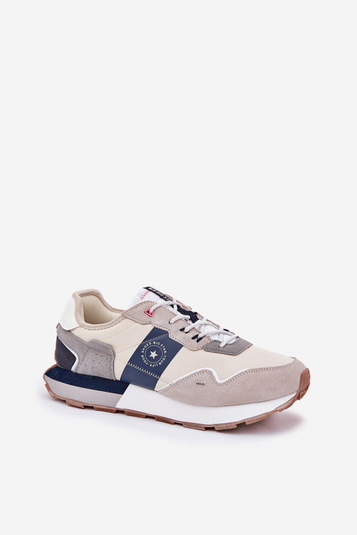 Zamszowe Sneakersy Męskie Na Platformie Big Star RR174471 Hi-Poly System Szare