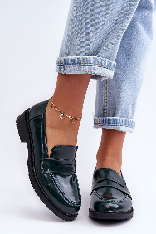 Klasyczne Damskie Mokasyny Zielone Faradays