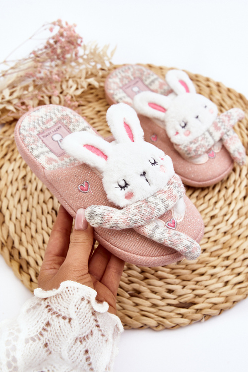 Dziecięce Kapcie Na Grubej Podeszwie Króliczki Różowe Dasca