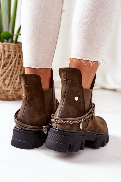 Ocieplane Botki Sztyblety Ciemnozielone Good Idea