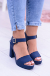 Damskie Gumowe Granatowe Sandały Na Słupku Meliski Viene