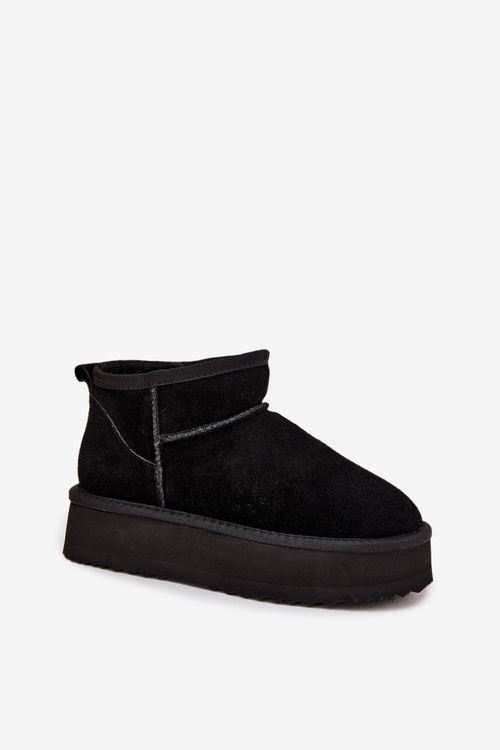 Zamszowe Śniegowce Damskie Na Platformie Vinceza 97962 Czarne